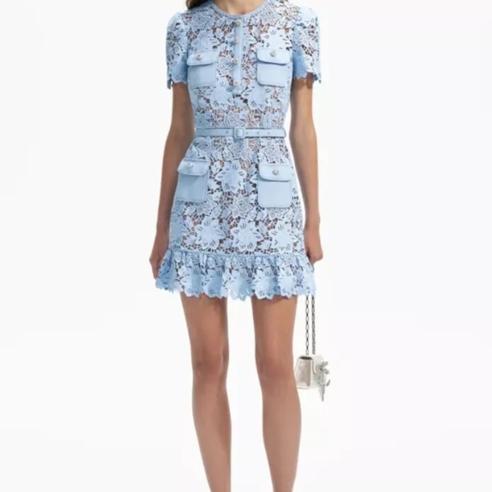 Elegant Blue Lace Dress - Picture 2 of 7